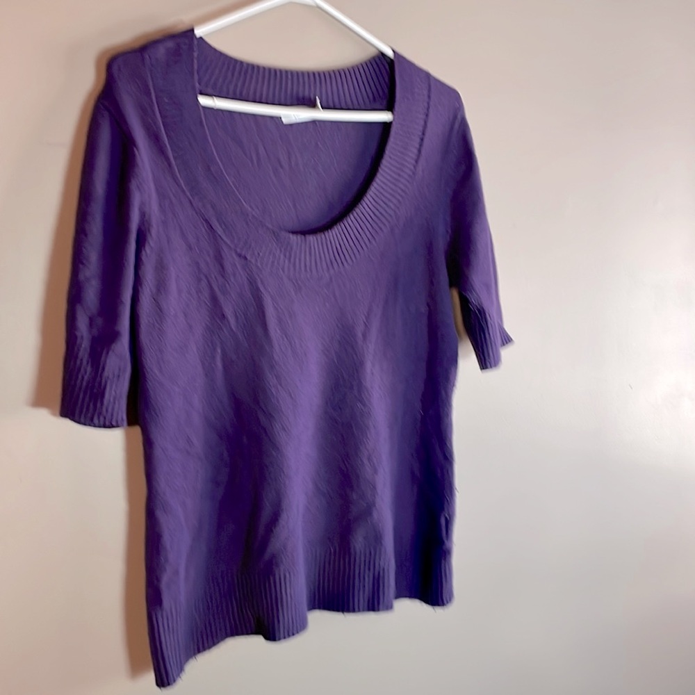 1/2 sleeve purple sweater